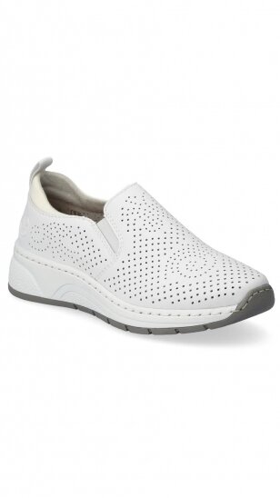 White leather leisure shoes for women RIEKER
