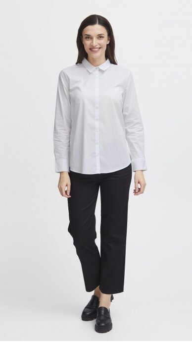 Balti moteriški marškiniai ilgomis rankovėmis FRANSA 2