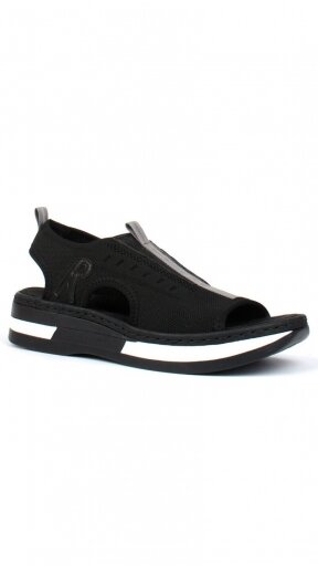 Black casual sandals for women by RIEKER