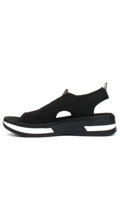 Black casual sandals for women by RIEKER 2