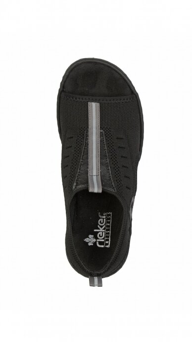 Black casual sandals for women by RIEKER 3