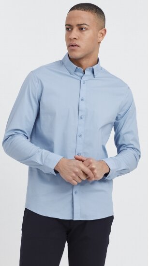 Men's light blue shirt with long sleeves SOLID